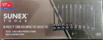 Qty 1 New Sunex 2639 Metric 10pc 1/2" Drive 3" Long Hex Impact Bit Socket Set. Fixed Price $90.96.