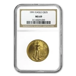 1991 1/2 Oz American Gold Eagle Ms-69 Ngc. Fixed Price $6281.75.