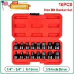 Wett 3/8-inch Drive Low Profile Impact Hex Driver Set, 16-piece Stubby Bit. Fixed Price $27.24.