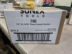 Box Of 8 New Sealed Sunex 218d 1/2" Drive Deep 9/16" Impact Socket. Fixed Price $80.00.