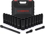 18pcs 1/2" Drive Impact Socket Set, Deep, Cr-v Steel, Metric,with Extension Bars. Fixed Price $42.05.