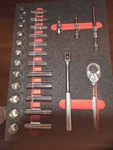 Proto J52222k Foam 3/8in Drive 12pt Socket Set 22pc Metric Pear Head Ratchet. Fixed Price $320.00.