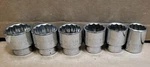 Stanley 12 Point Sockets Cr-v Lot Of 6 Used. Fixed Price $44.00.
