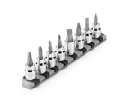 Tekton 3/8" Drive Phillips Slotted Bit Socket Set W/ Rail 8-piece. Fixed Price $51.69.
