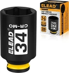 Elead 34 Mm Socket 1/2" Drive Deep Impact Socket, Metric 6 Point 34mm, 34mm. Fixed Price $14.43.