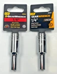 1/4" Gearwrench 3/8" Drive, Deep Well Polished Socket 6 Point, # 80363 ; 2 Pack. Fixed Price $13.95.