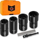 Lug Nut Removal Tool, 6 Pieces Extractor Set 1/2 Inch Drive, 6-piece. Fixed Price $26.26.