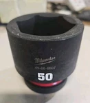 Milwaukee 49-66-6607 1" Drive Standard Impact Socket 50 Mm 6 Point Ships Free. Fixed Price $47.99.