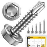 Mywish 410 Stainless Steel Self Tapping Screws For Metal, 110 Pieces #8 Hex H.... Fixed Price $18.42.