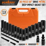 20pc Deep Socket Set Impact 1/2" Drive Extension Bars Flexible Adapter 10-24mm. Fixed Price $59.99.