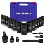 Workpro 20-piece 1/2 Drive Deep Impact Socket Set, 6-point, Cr-v Full Size. Fixed Price $99.86.