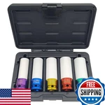 Jeuclel 5pcs 1/2 15mm 17mm 19mm 21mm 22mm Impact Drive Lug Nut Socket Set. Fixed Price $35.80.