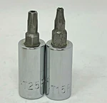 Sk Tool 1/4" Drive Torx Socket Bit Driver Set 45325 T25p, 45315 T15p Free Ship. Fixed Price $16.89.