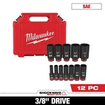 Milwaukee Shockwave 3/8 In. Drive Deep Well 6 Point Impact Socket Set (12-piece). Fixed Price $64.95.