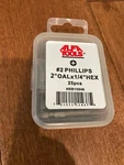 25 Pack** Alfa Tools #2 Phillips Power Bit 2" X 1/4" Hex. Fixed Price $12.76.