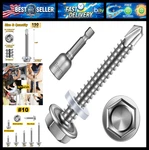 Mywish 150pcs #10 1-1/2" Self Tapping Screws For Metal 410 Stainless Steel Hex W. Fixed Price $28.99.