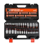 Horusdy Hex Bit Socket Set 32pc Sae Metric 1/2" 3/8" 1/4" Driver S2 Steel Case. Fixed Price $35.99.