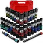 30 Piece 1/2" Drive Impact Socket Set, Sae (5/16"- 1") And Metric (10mm-24mm).... Fixed Price $74.69.