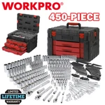 Workpro 450 Pieces Mechanics Tool Set Sae/metric Sockets With 3 Drawer Case Box. Fixed Price $259.99.