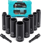 Duratech 10-piece 3/8" Drive 6 Point Deep Impact Socket Set, Including 8pcs. Fixed Price $42.54.