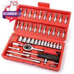 Lslansoon 46 Pcs 1/4 Drive Socket Ratchet Wrench Set With Storage Case,.... Fixed Price $20.84.