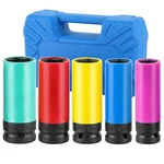 Dasbet 1/2 Inch Drive Wheel Protector Impact Socket Set, 5pcs Lug Nut.... Fixed Price $25.59.