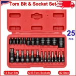25pcs Torx Bit And Socket Set, Professional Grade Auto & Motorcycle Mechanic Set. Fixed Price $26.48.