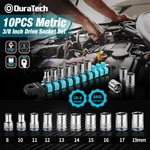Duratech 3/8" Drive Socket Set 10pc Metric 6-point Shallow. Fixed Price $18.99.