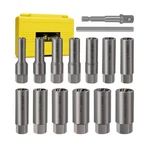 Topec 15pcs Deep Bolt Extractor Kit, 6mm-19mm Nut Socket Set, 3/8" .... Fixed Price $44.15.