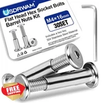 Usdrwam M4x16mm Barrel Nuts Bolts Hex Socket Screws Furniture Cabinet Cribs. Fixed Price $20.00.