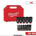 Milwaukee Shockwave Impact Duty 12pc Sae 3/8" Deep Socket Set W/ Carrying Case. Fixed Price $75.00.