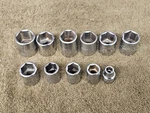 11 Proto Professional Socket Set 6 Point Sae Metric 3/8" Drive 19 8mm 1/2 9/16". Fixed Price $39.90.