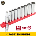Hyper Tough 11-piece 3/8" Drive Deep Sae Socket Set. Fixed Price $38.99.