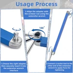 Offset Extension Wrench 15" Impact Ready Socket Extender Tool Set 1/2". Fixed Price $23.75.