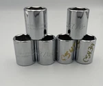 Lot Of 6 Proto 5428h Socket, Steel, Chrome, 7/8 In 1/2 Drive Point Sae. Fixed Price $39.95.
