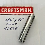 Craftsman 5/16" X 1/4" Dr 6 Pt Standard Deep Socket Cmmt 43575 Free Usa Ship. Fixed Price $9.96.