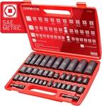 Impact Socket Set, 40 Pieces Sae & Metric - Standard And Deep Sockets. 6-point. Fixed Price $138.99.