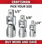 Craftsman Universal Joint 1/4" 3/8" 1/2" Drive Swivel U Pick Your Size. Fixed Price $10.84.