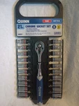 Quinn 21 Pc Chrome Socket Set 1/4" Drive Sae & Metric. Fixed Price $21.99.