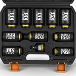 1/2'' Drive Deep Impact Socket Set: 11-piece Metric Wheel Axle Nut Wrench Lar.... Fixed Price $56.37.