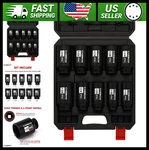 Casoman 10pc 1/2in Drive Deep Axle Nut Impact Socket Set Sae 6-point. Fixed Price $79.99.