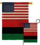 African American Us Friendship Burlap Garden Flag Decorative Yard House Banner. Fixed Price $20.95.