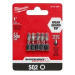 Milwaukee Shockwave Square #2 X 1 In. L Screwdriver Bit Steel 5 Pk. Fixed Price $6.95.