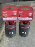 2x Milwaukee 49-66-6309 3/4" Drive Standard Length Impact Socket 1-1/8" 6 Point. Fixed Price $30.00.