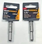 1/4" Gearwrench Drive, Deep Well Polished Socket 6 Point, # 80117 ; 2 Pack. Fixed Price $12.95.
