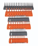 Hansen 3 Row Socket Organizers Tool Tray Holders 1/4" 3/8" 1/2" Orange&grey Usa. Fixed Price $64.95.