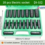 20pcs 1/2''deep Impact Sockets Set Drive Metric 8mm-32mm Deep 6-point W/case. Fixed Price $29.69.