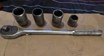 Vintage 3/4" Drive Proto 5649 Pear Ratchet 4 Plvmb Sockets 5552 5548 5546 5540. Fixed Price $145.00.