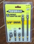 Performax 3/8" Drive 5pc Socket Adapter Set W/quick Change Shank #252-0468. Fixed Price $9.98.