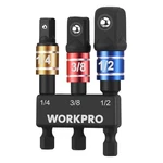 Workpro Impact Grade Socket Adapter Set, 1/4", 3/8", & 1/2" Drive, Extension.... Fixed Price $11.82.